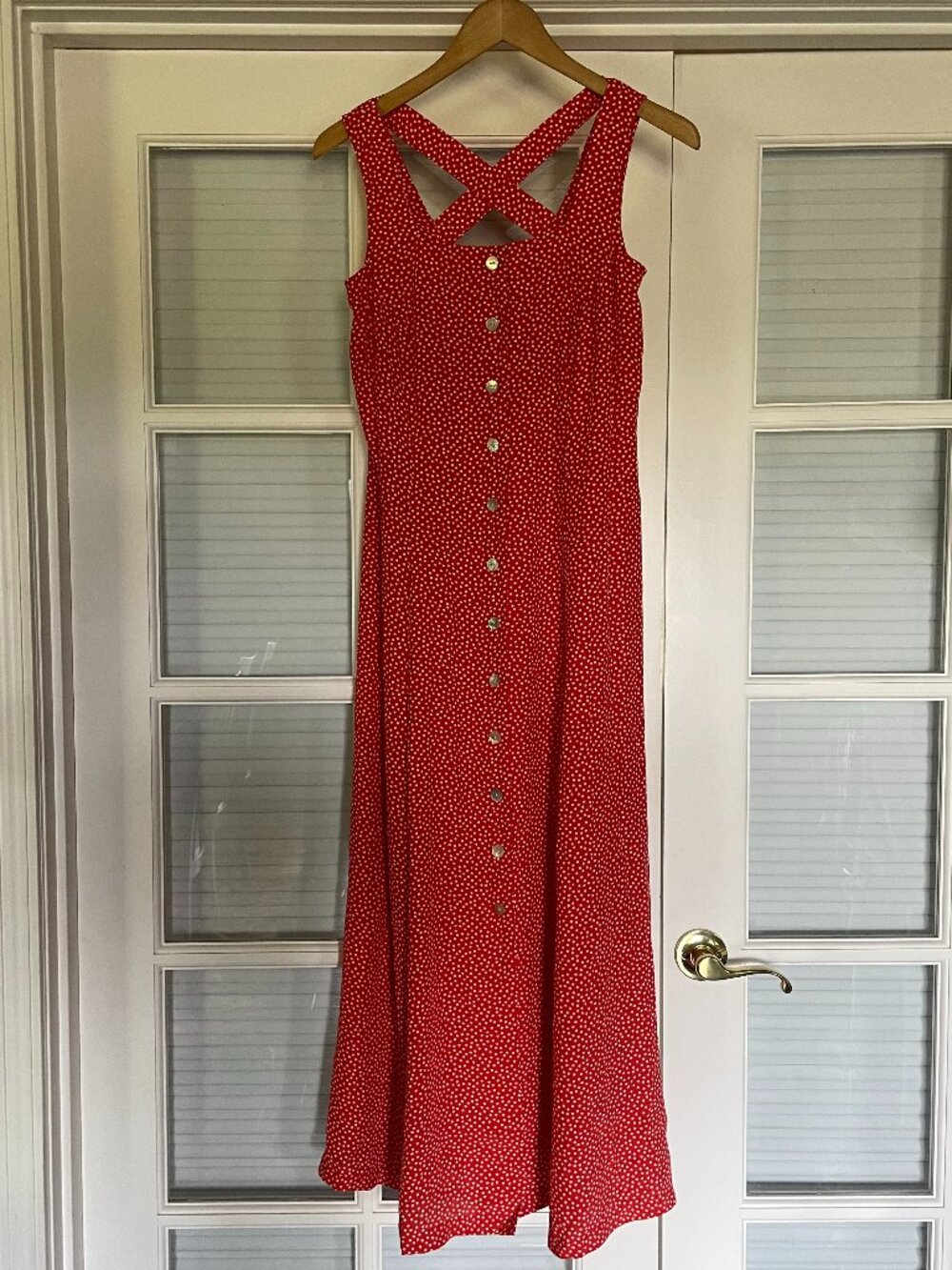 Vintage-Inspired Coldwater Creek Red Polka Dot Maxi Dress – NWT – Size 6